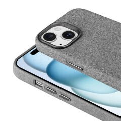 iPhone 15 Kılıf Magsafe Şarj Özellikli PU Deri Adora Kapak