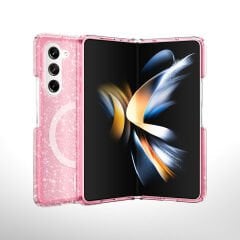 Samsung Galaxy Z Fold 6 Kılıf Magsafe Şarj Özellikli Parlayan Simli Saydam Renkli Allstar Kapak