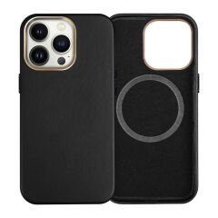iPhone 15 Pro Max Kılıf Magsafe Şarj Özellikli PU Deri Adora Kapak