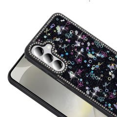 Samsung Galaxy A26 Kılıf Taşlı ve Simli Tasarım Azra Kapak