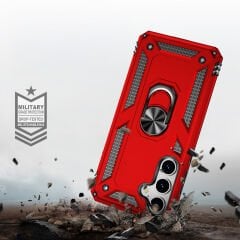 Samsung Galaxy S25 Kılıf Vega Tank Sert Yüzüklü Standlı Zırh Koruma Kapak