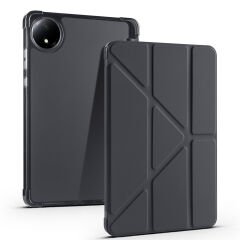 Xiaomi Redmi Pad SE 8.7 Kılıf Tri Folding Kalem Bölmeli Standlı Kılıf Siyah