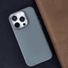 iPhone 14 Pro Max Kılıf Magsafe Şarj Özellikli PU Deri Adora Kapak