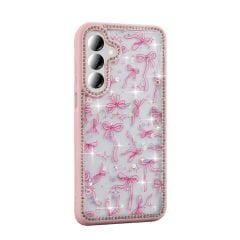 Samsung Galaxy A16 Kılıf Taşlı ve Simli Tasarım Azra Kapak