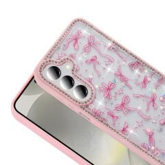 Samsung Galaxy A16 Kılıf Taşlı ve Simli Tasarım Azra Kapak