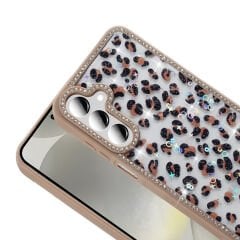 Samsung Galaxy A16 Kılıf Taşlı ve Simli Tasarım Azra Kapak