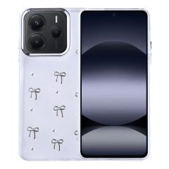 Xiaomi Redmi Note 14 5G Kılıf Airbag Tasarımlı Simli Şeffaf Kutup Kapak