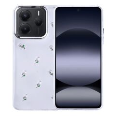 Xiaomi Redmi Note 14 5G Kılıf Airbag Tasarımlı Simli Şeffaf Kutup Kapak