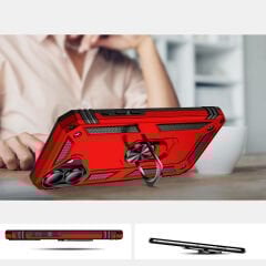 iPhone 16 Plus Kılıf Vega Tank Sert Yüzüklü Standlı Zırh Koruma Kapak