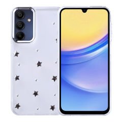 Samsung Galaxy A15 Kılıf Airbag Tasarımlı Simli Şeffaf Kutup Kapak