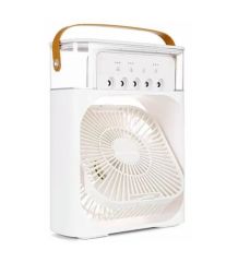 Mini Hava Soğutucu, Taşınabilir Hortumsuz Portatif Klima, Mobil Sulu Klima, 3 Rüzgar Hızı, 3 Sis Modu, Taşınabilir Buzlu Vantilatör 5 Sprey Delikli ile Renkli LED Işıklı Siyah Renk