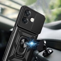 Oppo A3 Kılıf Magnetik Standlı Kamera Korumalı Sürgülü Vega Kapak