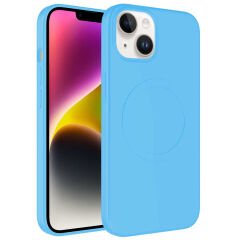 iPhone 14 Kılıf Magsafe Wireless Şarj Özellikli Pastel Renk Silikon Plas Kapak
