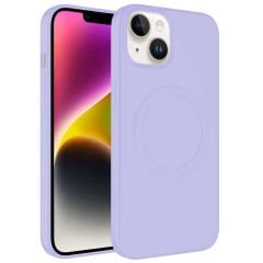 iPhone 14 Kılıf Magsafe Wireless Şarj Özellikli Pastel Renk Silikon Plas Kapak