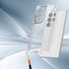 Samsung Galaxy S24 Ultra Kılıf Airbagli Takılabilir Askı Aparatlı Snap Silikon Kapak