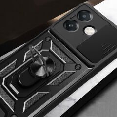 Oppo A3x 4G Kılıf Magnetik Standlı Kamera Korumalı Sürgülü Vega Kapak