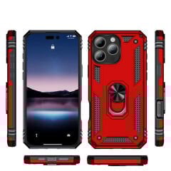 iPhone 16 Pro Kılıf Vega Tank Sert Yüzüklü Standlı Zırh Koruma Kapak