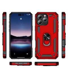 iPhone 16 Pro Kılıf Vega Tank Sert Yüzüklü Standlı Zırh Koruma Kapak