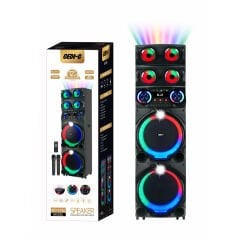 GD-2126 Dijital LED Göstergeli FM Radyolu Mikrofonlu RGB TWS Çift 12 inç Stereo Bass Kablosuz Karaoke Hoparlör