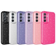 Samsung Galaxy A34 Kılıf Kamera Korumalı Simli Lüks Koton Kapak Kılıf