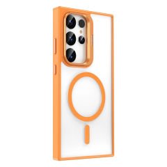 Samsung Galaxy S24 Ultra Kılıf Magsafe Şarj Özellikli Standlı Magsafe Klon Kapak