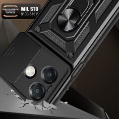 Oppo A3x Kılıf Magnetik Standlı Kamera Korumalı Sürgülü Vega Kapak