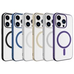 iPhone 15 Pro Kılıf Wireless Şarj Özellikli Pixel Magsafe Kapak