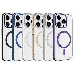 iPhone 15 Pro Kılıf Wireless Şarj Özellikli Pixel Magsafe Kapak