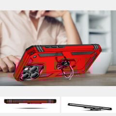 iPhone 16 Pro Max Kılıf Vega Tank Sert Yüzüklü Standlı Zırh Koruma Kapak