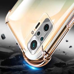 Xiaomi Redmi Note 10S Kılıf Nitro Anti Shock Darbe Emici Köşe Korumalı Şeffaf Silikon Kapak Renksiz