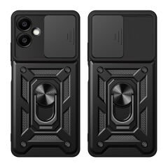 Samsung Galaxy A06 Kılıf Magnetik Standlı Kamera Korumalı Sürgülü Vega Kapak