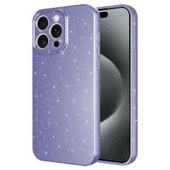 iPhone 15 Pro Kılıf Kamera Korumalı Simli Lüks Koton Kapak