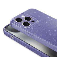 iPhone 15 Pro Kılıf Kamera Korumalı Simli Lüks Koton Kapak