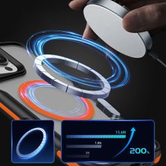 iPhone 16 Pro Max Kılıf Magsafe Şarj Özellikli Renkli Kenar Airbag Şeritli Lamer Kapak