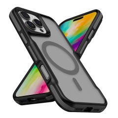 iPhone 16 Pro Max Kılıf Magsafe Şarj Özellikli Renkli Kenar Airbag Şeritli Lamer Kapak