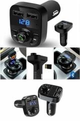 Araç Fm Transmitter 5.0 Bluetooth Araç Kiti Usb Mp3 Sd Kart Flash Için Uygun Çakmaklık Girişli