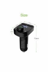 Araç Fm Transmitter 5.0 Bluetooth Araç Kiti Usb Mp3 Sd Kart Flash Için Uygun Çakmaklık Girişli