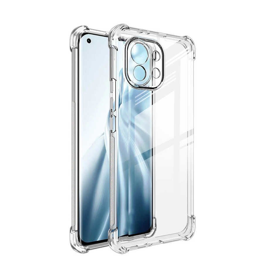 Xiaomi Mi 11 Lite Kılıf Nitro Anti Shock Darbe Emici Köşe Korumalı Şeffaf Silikon Kapak