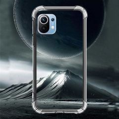 Xiaomi Mi 11 Lite Kılıf Nitro Anti Shock Darbe Emici Köşe Korumalı Şeffaf Silikon Kapak