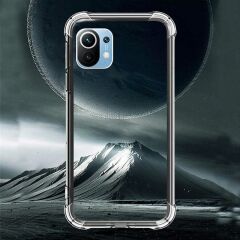 Xiaomi Mi 11 Lite Kılıf Nitro Anti Shock Darbe Emici Köşe Korumalı Şeffaf Silikon Kapak