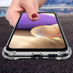 Samsung Galaxy A52 Kılıf Nitro Anti Shock Darbe Emici Köşe Korumalı Şeffaf Silikon Kapak
