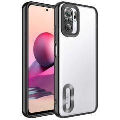Xiaomi Redmi Note 10S Kılıf Kamera Korumalı Logo Gösteren Omega Kapak kılıf