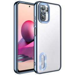 Xiaomi Redmi Note 10S Kılıf Kamera Korumalı Logo Gösteren Omega Kapak kılıf
