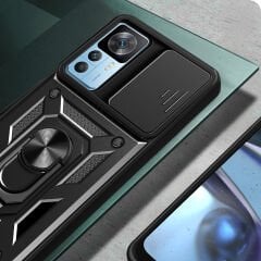 Xiaomi Mi 12T Kılıf Magnetik Standlı Kamera Korumalı Sürgülü Vega Kapak