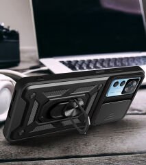 Xiaomi Mi 12T Kılıf Magnetik Standlı Kamera Korumalı Sürgülü Vega Kapak