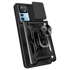 Xiaomi Mi 12T Pro Kılıf Magnetik Standlı Kamera Korumalı Sürgülü Vega Kapak