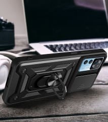 Xiaomi Mi 12T Pro Kılıf Magnetik Standlı Kamera Korumalı Sürgülü Vega Kapak