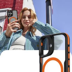 iPhone 16 Plus Kılıf Magsafe Şarj Özellikli Renkli Kenar Airbag Şeritli Lamer Kapak