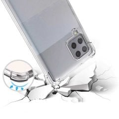 Samsung Galaxy A12 Kılıf Nitro Anti Shock Darbe Emici Köşe Korumalı Şeffaf Silikon Kapak