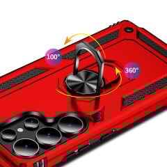 Samsung Galaxy S25 Ultra Kılıf Vega Tank Sert Yüzüklü Standlı Zırh Koruma Kapak